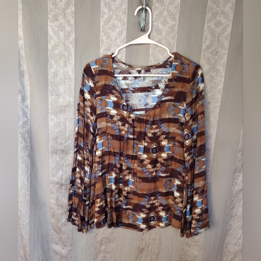 💎 Stetson Women's Top Aztec Print Blouse #0060